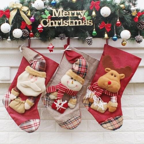 Large Creative Christmas Stocking Sock Christmas Decorations for Home Christmas Tree Ornaments Gift Holders Stockings lin4422