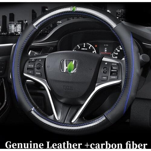 Genuine Leather Steering Wheel Covers for Honda City Grace Fit Jazz Insight Inspire Legend BR-V CR-V Vezel HR-V Stepwgn Stream