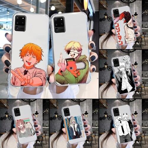 Anime Chainsaw Man Phone Case For Samsung Galaxy Note 4 8 9 10 20 S8 S9 S10 S10E S20 Plus UITRA Ultra transparent fashion prime