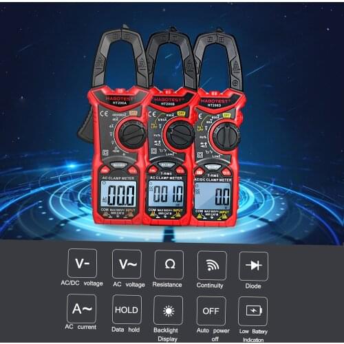 AC/DC Digital Clamp Meter Measuring Clamp Multimeter Current Clamp Current, Frequency, Resistance NCV Digital Camp Meter