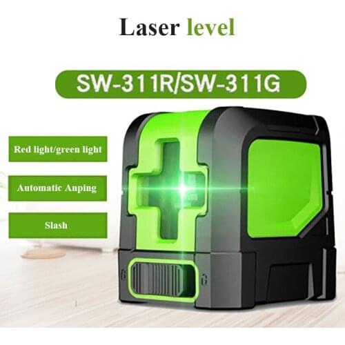 SW-331G 2 Lines Laser Level Vertical Cross Lines Super Powerful Laser Level 3D Leveling Green Laser Level Measuring Tools