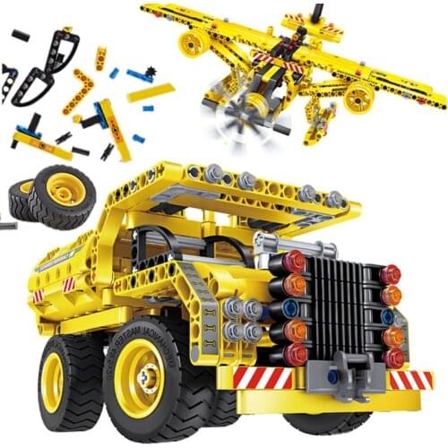 Construction City Engineering Excavator Crane High-Tech car Truck Airplane Roller Building Blocks bricks STEM Toys for Children