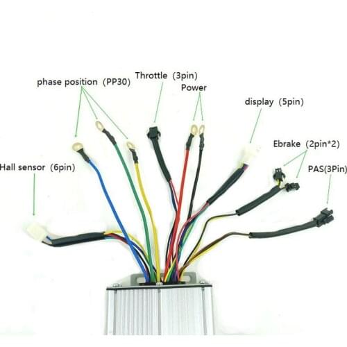 Electric Bicycle Controller Brushless DC Motor Speed Controller 48V 1000W/1500W 12-Tube KT-30A Square Wave Brushless
