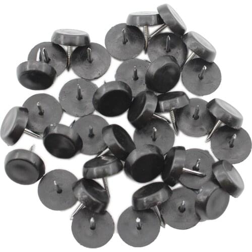 50PCS Round Nylon Furniture Pad,Heavy Duty Nail On Furniture Slider Hardwood Floor Protectors for Furniture Legs Non Slip Glides