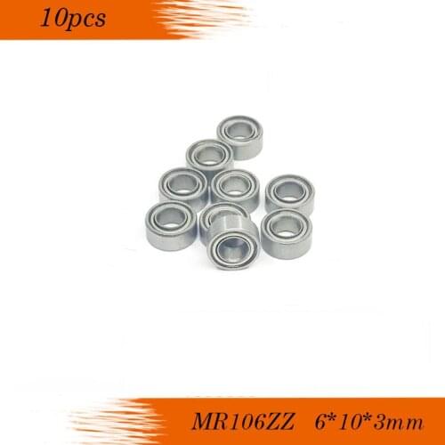MR106ZZ Bearing ABEC-3 P6 (10PCS) 6X10X3 mm Miniature MR106-2Z Ball Bearings Orange Sealed MR106 2Z Bearing