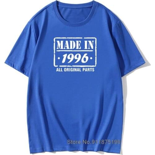 2021 Fashion Solid Color MADE IN 1996 Printed T-shirt Mens Casual O-Neck Streetwear Spring Summer Trendy Hip Hop Tees Male Tops