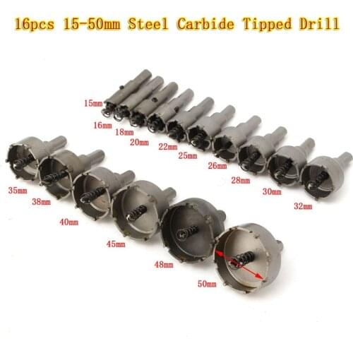 16 size Hand Tool Set Alloy Hole Saws Metalworking Hole Cutter Drill Bit Carbide Tip Hole Saws Accessories