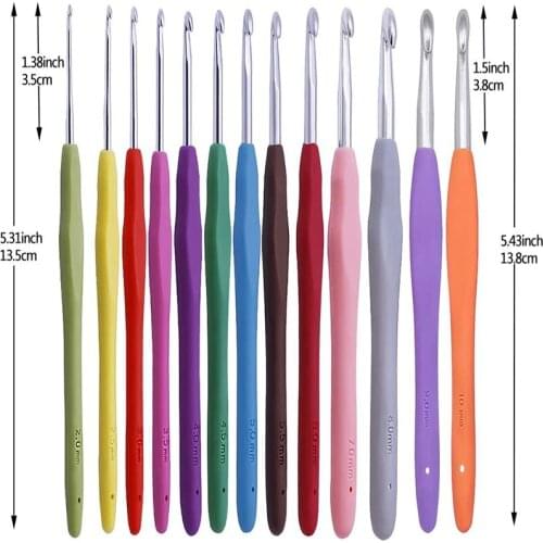 LMDZ 38PCS Crochet Hooks Set Soft Grip Crochet Large Eye Blunt Needles Knitting Kit Needle Set Weave Craft Tools