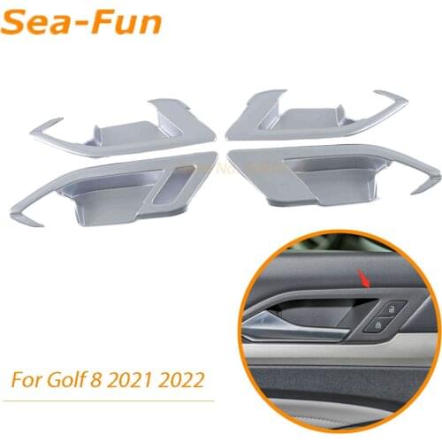 For Volkswagen VW Golf 8 MK8 R 2021 2022 Door Handle Bowl Trim Cover Decorative Frame ABS Chrome Car Accessories Styling