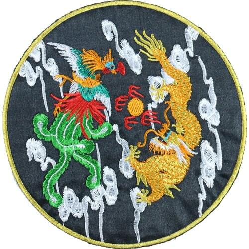 1PCS Chinese style Chinese dragon Phoenix embroidery National flower Peony patches sew on applique clothing Cheongsam decoratio