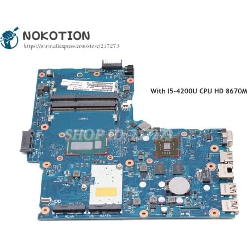 NOKOTION 746033-601 746033-001 For HP 248 G1 Laptop Motherboard SR170 I5-4200U CPU DDR3 HD 8670M graphics 6050A2608301-MB-A02