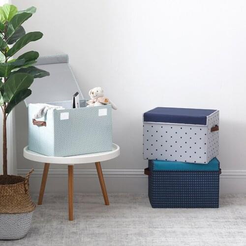 Home Organizer Oxford Cloth Container Bed Bottom Toy Storage Box With Lid Foldable Clothes Rangement