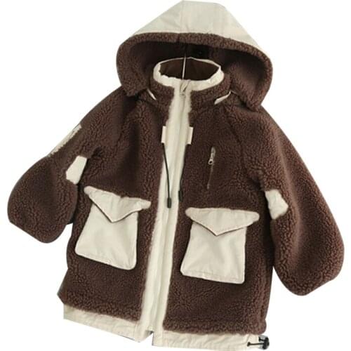 Autumn Winter New Childrens Woolen Coat Kids faux fur Windbreaker Thick Long Fashion Boys Wool Jacket kids coats for kids