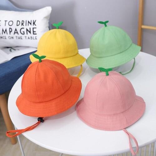 Cute Cartoon Baby Bucket Hat Grass Solid Color Spring Summer Outdoor Children Girl Boy Sun Hat Breathable Kids Fisherman Hat