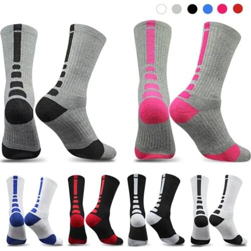 Professional Men Sports Socks With Damping Terry Basketball Cycling Running Hiking Tennis Sock Set Ski Women Cotton Stockings