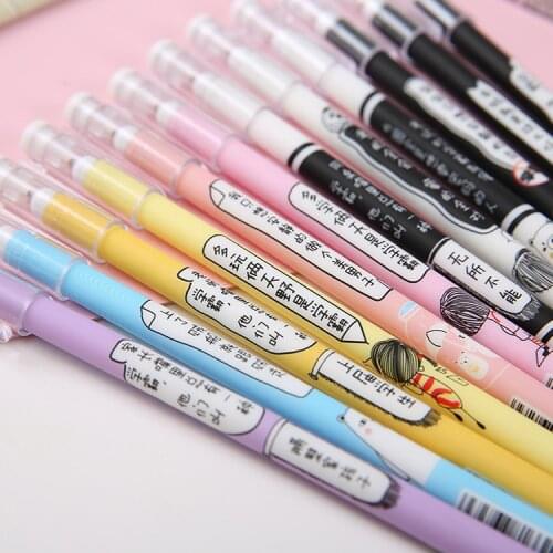 100 PCs New School Bully Neutral Pen Creative Funny Text Simple Black Signature Pen Student Personality Wholesale