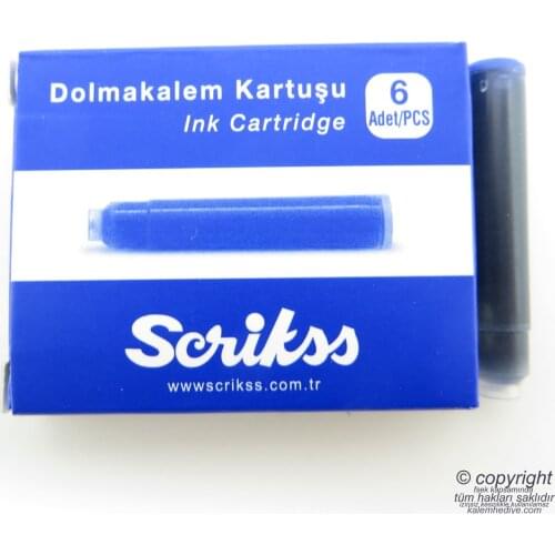 Scrikss Fountain Pen Cartridge Cyan 6lı Package X 12 Package