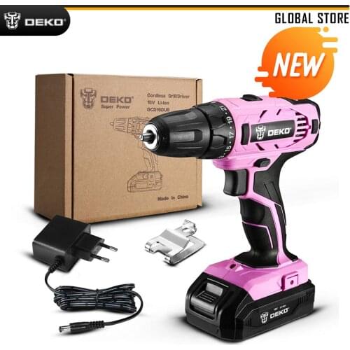 DEKO GCD16DU5/GCD16DU6 16V Max Electric Screwdriver Cordless Drill Mini Wireless Power Driver DC Lithium-Ion Battery 2-Speed