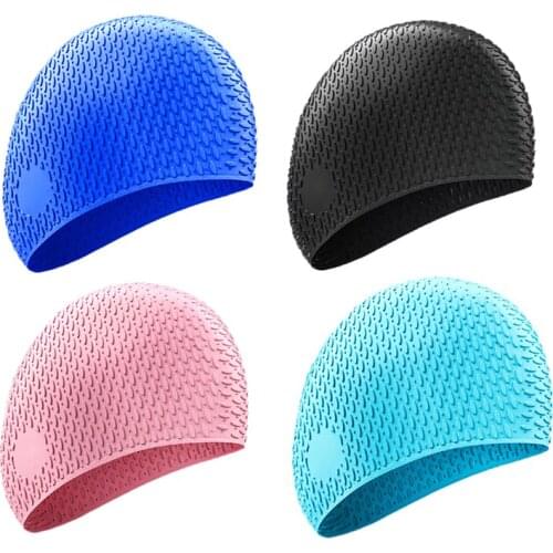 Swimming Cap Silicone Men and Women Waterproof Plus Thickening Long Hair Colorful Silicone Swimming Cap B2Cshop