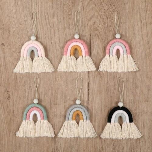 Nordic Handmade Rainbow Hanging Decoration Rainbow Wall Hanging Decor Scandinavian Kids Room Decoration Accessories Room Decor