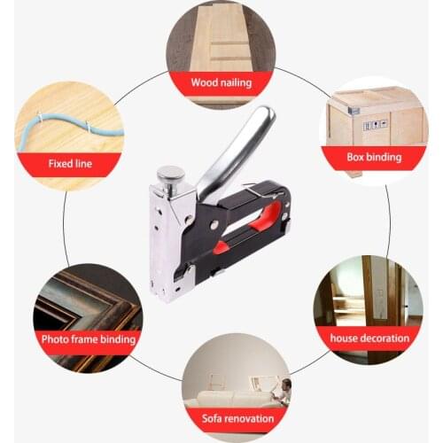 Furniture Construction Stapler Upholstery Staple Gun 3 In 1 Nail Gun with 600 Staples Home Decor Carpentry Tools