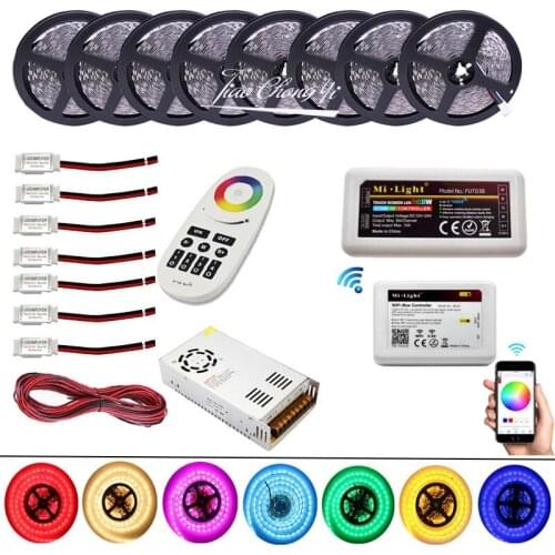 5050 RGBW RGBW 60LED/M LED strip with WiFi controller +2.4G 4-Zone RF Remote controller + 5PIN RGBW Amplifier and led power