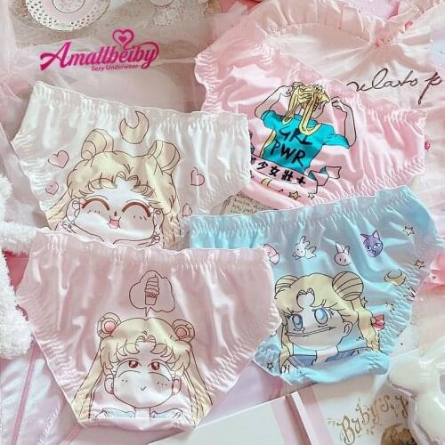 Kawaii Bunny Ears Women Student Ruffles Briefs Cute Rabbit Lace Bow Low Waist Sexy Underwear Japanese Lolita Teens Girl Panties