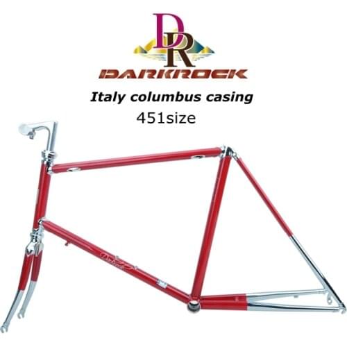 DARKROCK DR- 451 Italy Columbus steel Mini Velo frame fork 22inch city road cycling bicycle parts ET finished concept ride