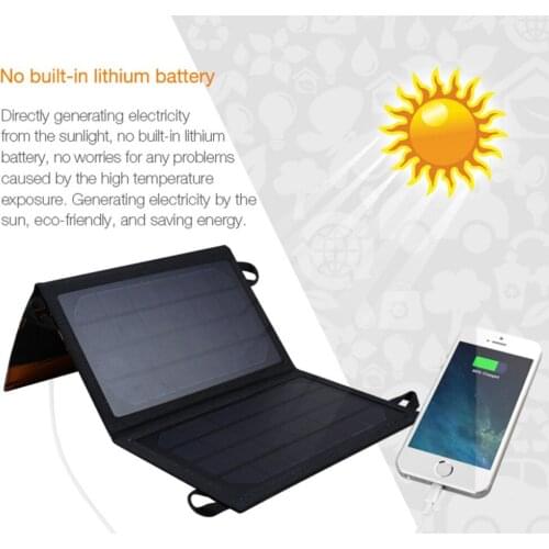 7W USB Foldable Solar Charger Solar Panel Module Waterproof for Cell Phone iPhone Samsung Xiaomi iPad Tablet PC