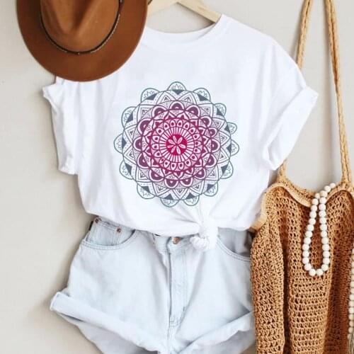 Women Cartoon Floral Flower Sexy New Cute 90s Beach Fashion Summer Lady Print Tee Graphic T Top Female Tshirts Clothes T-Shirt