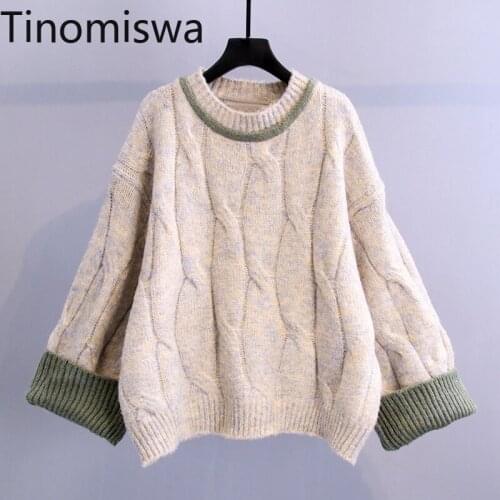Tinomiswa Japan Style Tweed Sweater Women O Neck Long Sleeve Thicken Pullover Knitted Top New Fashion Casual Jumpers Pull Femme