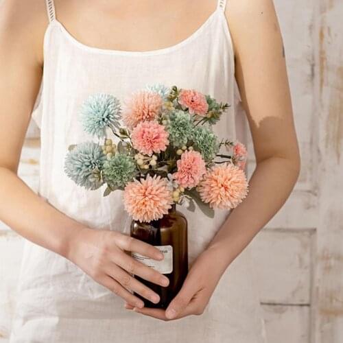 1 Bundle Simulation Bouquet Handmade Desktop Decor Faux Silk Flower Courtyard Decorating Fake Dandelion for Wedding