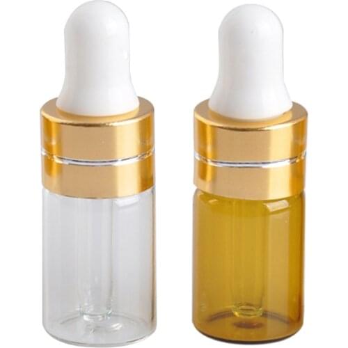 1pcs 3ml Transparent Brown Glass Droppers Bottle With Pipette Essential Oil Empty Dispenser Bottles Travel Bottle Wholesale