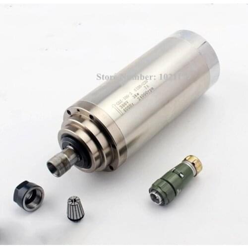 3KW carving machine cnc router spindle motor AC 220V ER20 100mm*220mm 24000rpm 3pcs bearings water cooling CNC spindle motor