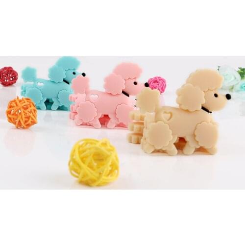 Kovict 5/10pcs Baby Silicone Teether Teddy Dog Food Grade Silicone DIY For Pacifier Necklace Accessories Chewable Nursing Toys