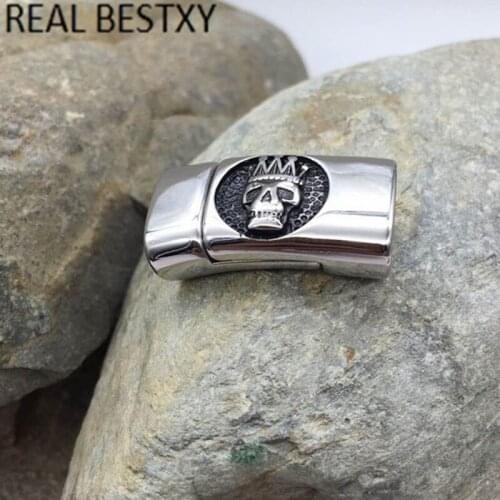 50pcs/lot Stainless Steel Magnetic skull Clasps Metal DIY Fashion Jewelry Findings stainless steel buckles skull magnetic diy