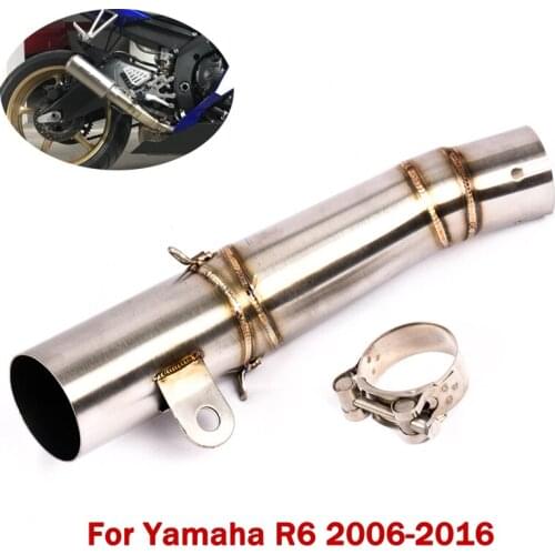 60.5mm Stainless Steel Middle Mid Pipe Exhaust System Modified Connect Link Tube Slip On Motorcycle for Yamaha YZF R6 2006-2016
