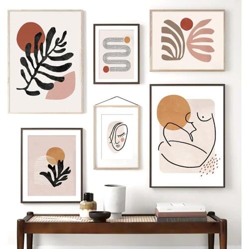 Abstract Nude Girl Body Leaf Minimalist Wall Art Canvas Painting Nordic Posters And Prints Wall Pictures For Living Room Decor