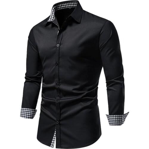 Aramy New Men Shirt Long Sleeve Men Slim fit Dress Shirt Fashion Male Business Formal Wear Office Working Shirts White Shirt 2XL