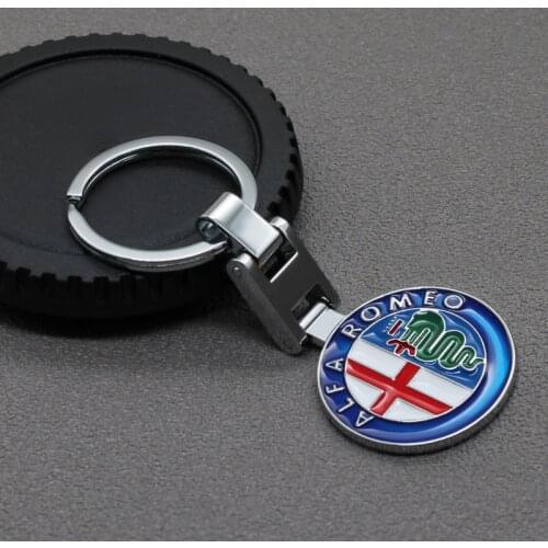 Zinc Alloy Car Emblem Keychain Key chain Key Rings For Alfa Romeo 159 147 156 166 Giulietta Giulia Mito Spider Car Accessories