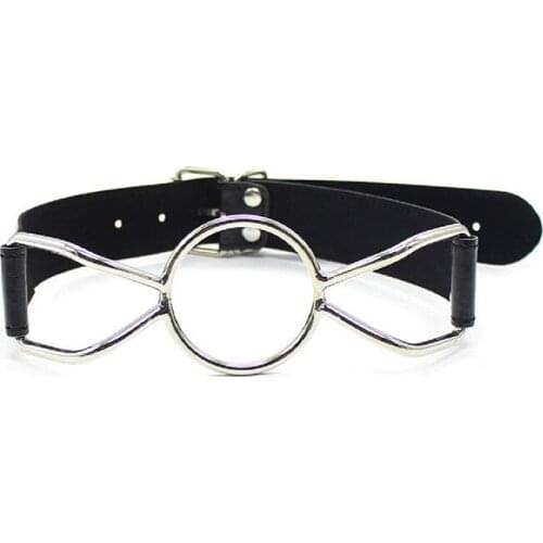 BDSM Gags Breathable double O Ring Ball Mouth Gag Fetish Ball for women men Leather Oral Fixation Flirting role Cosplay Sex Toys