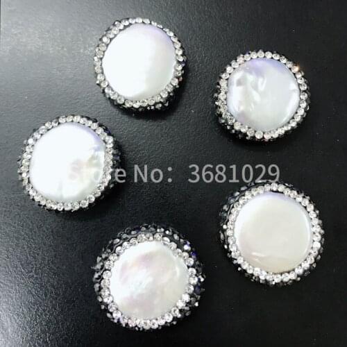 White pearl crystal round pendant necklace sweater chain personality fashionable atmosphere banquet jewelry