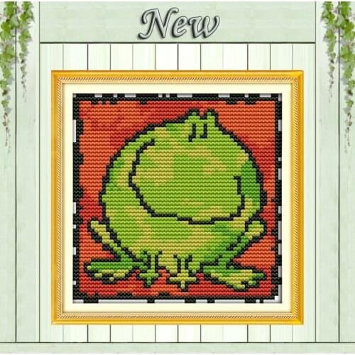 Mung beans frog animal cartoon decor painting Counted Print on canvas DMC 11CT 14CT Cross Stitch kits Needlework Sets embroidery