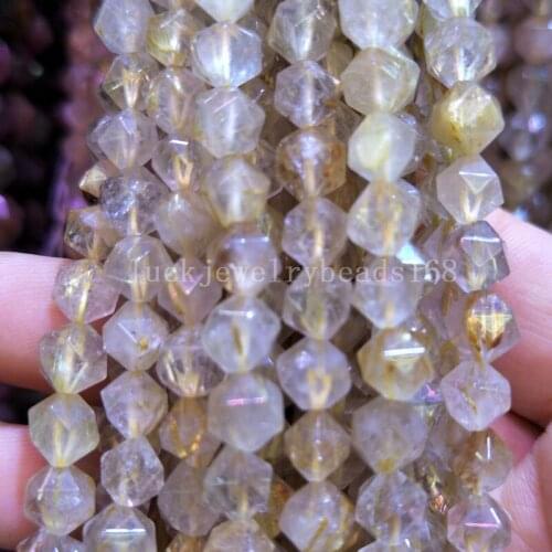 1 strand Free Shipping Women Fashion Jewelry 6mm 8mm 10mm A++ Natural Gold Crystal Star Women Men Loose Beads 15.5" FG7788