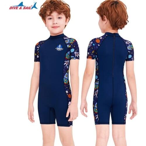 Girls and Boy One Piece Rash Guard Swimsuit Kid Water Sport Short Swimsuit UPF 50+ Sun Protection Bathing Suits