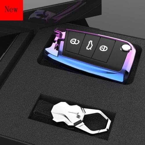 Galvanized Alloy Car Smart Key Case Cover for Volkswagen Lavida plus Sagitar Tiguan L Tharu Santana Golf Car Accessories