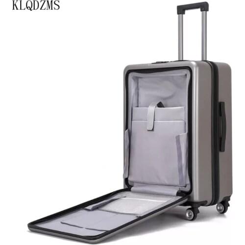 KLQDZMS 20’’22’’24Inch Business Luggage With Laptop Bag And Double Zipper Travel PC Suitcase On Wheels