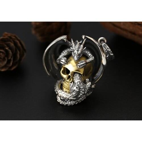 EDC S925 Silver with Brass Knife Beads A Pendant Paracord Outdoor DIY Decorations S925 Silver with Brass Camping Gear EDC Tools