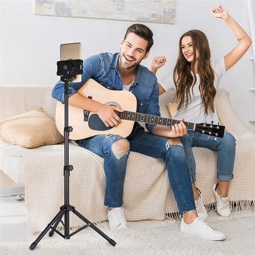 For Phone iPad Tripod Stand Portable Floor Tablet Holder Mount Height Adjustable 20" to 60" for All 4.7-12.9" Phone and Tablet