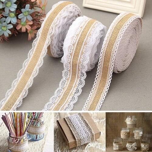 Jute Cloth Roll Rope Ribbon Volume Linen Diy Handmade Lace Linen Christmas Wedding Crafts Party Supplies